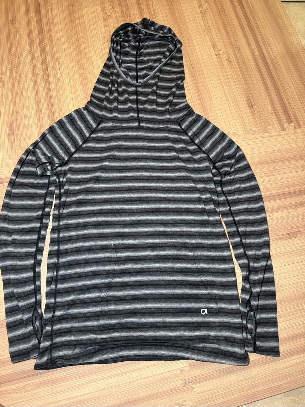 GapFit Breathe Womens Striped Hoodie Lightweight Activewear Pullover-Small